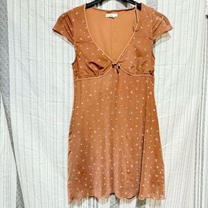 Aeropostale Tan Mini Dress with Subtle Pattern